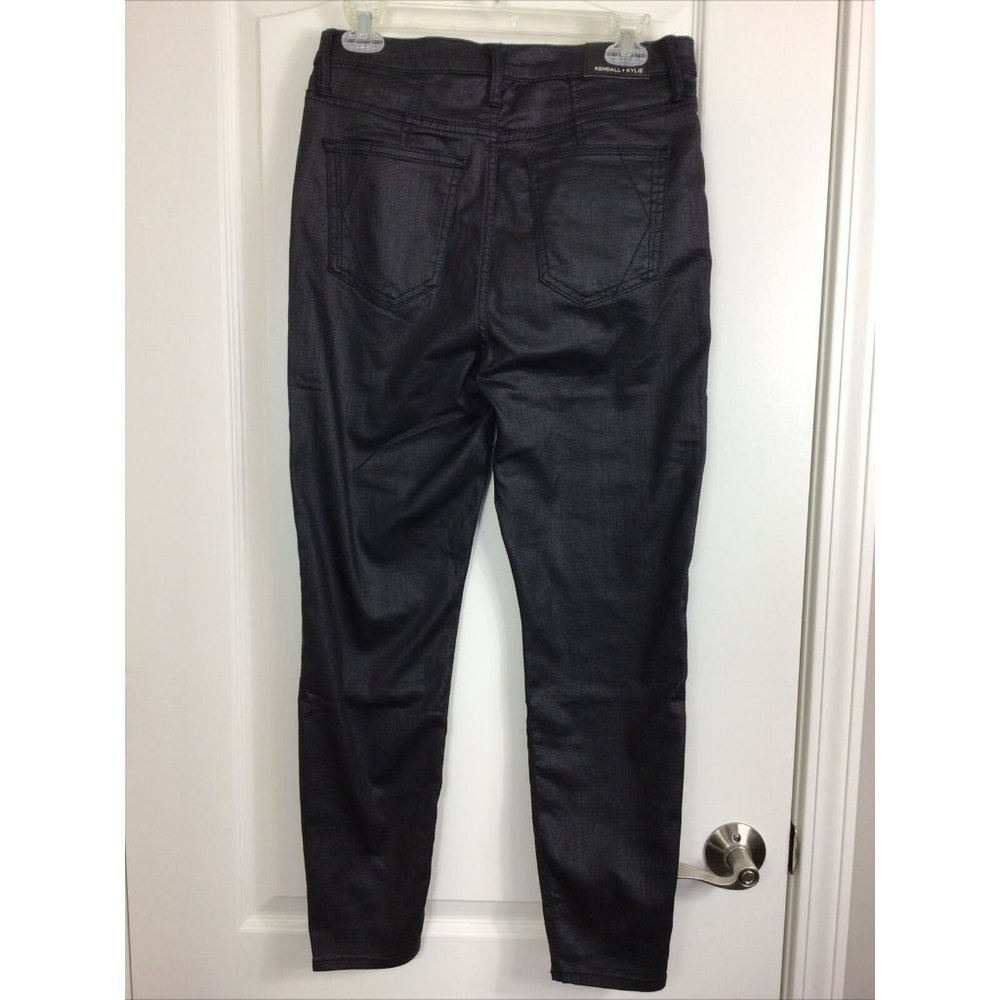 Kendall + Kylie Coated Black Kontour High Rise Pants, Sz 13/31 NWT - Picture 3 of 9